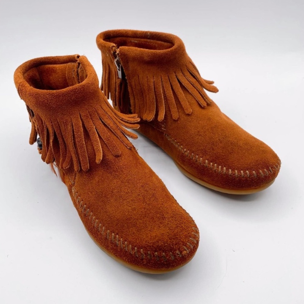 Nwob Minnetonka Suede Bootie Moccasins - image 1